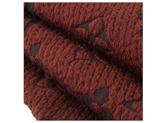 Sciarpa Louis Vuitton Monogram Echarpe Logomania in lana e seta marrone - vista 7