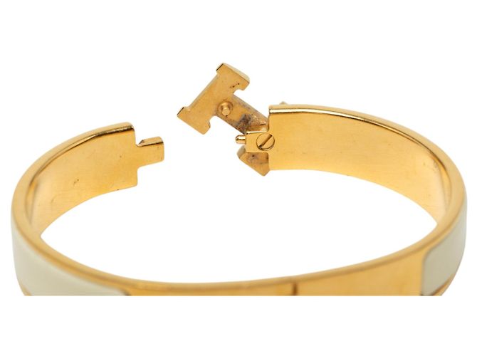 Bracciale Clic H PM stretto in smalto dorato Hermès D'oro - vista 5