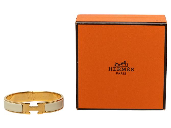 Bracciale Clic H PM stretto in smalto dorato Hermès D'oro - vista 6