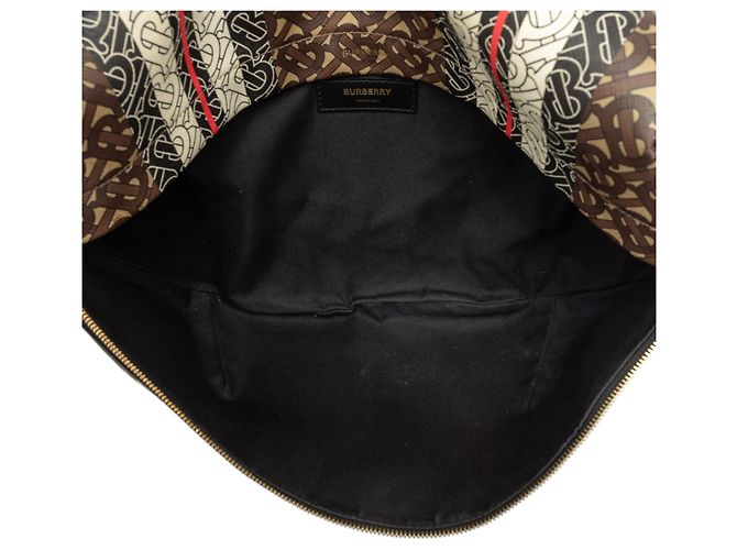 Borsa a cintura Burberry TB Monogram E-Canvas Stripe marrone Extra Large - vista 4