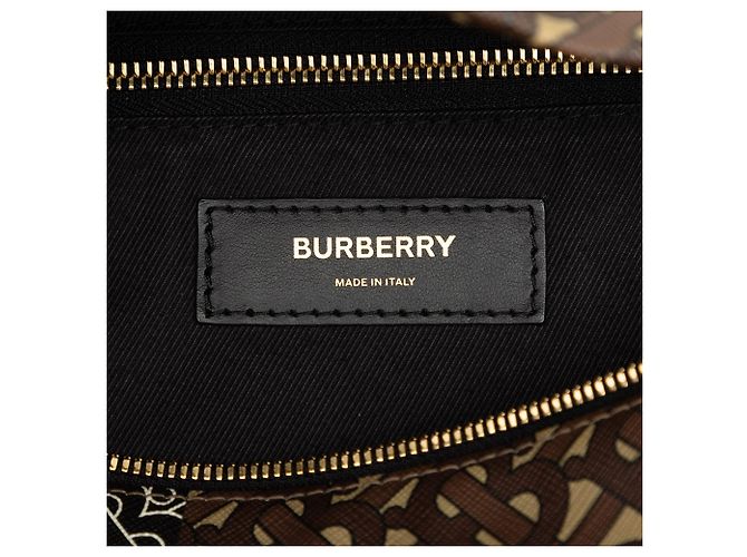 Borsa a cintura Burberry TB Monogram E-Canvas Stripe marrone Extra Large - vista 5