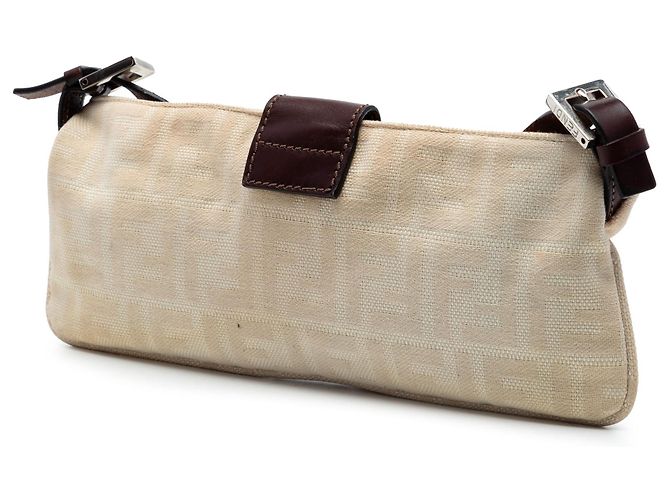 Borsa a tracolla Fendi Zucca Canvas Beige - vista 2