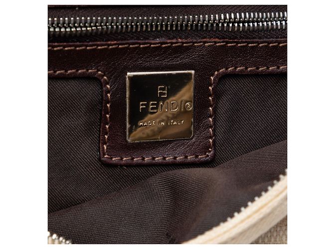 Borsa a tracolla Fendi Zucca Canvas Beige - vista 5