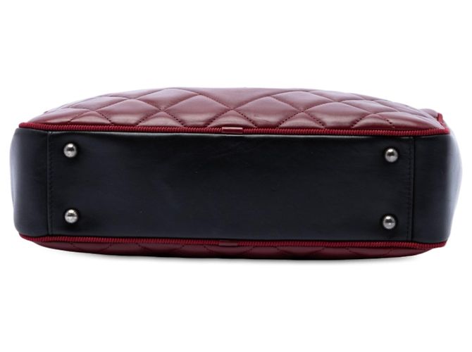 Borsa Camera Ballerine Chanel Large Bicolor Red in vitello matelassé CC Diamond Rosso - vista 3