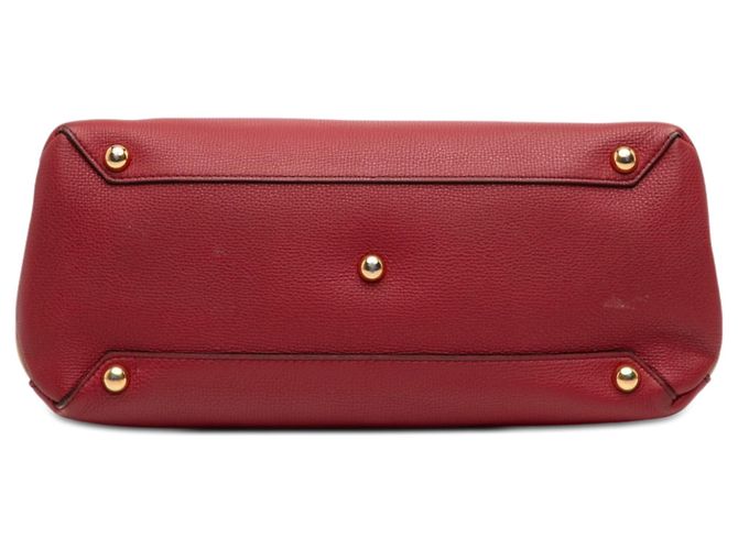 Borsa Satchel Banner Burberry Medium in pelle e House Check rossa Rosso - vista 3