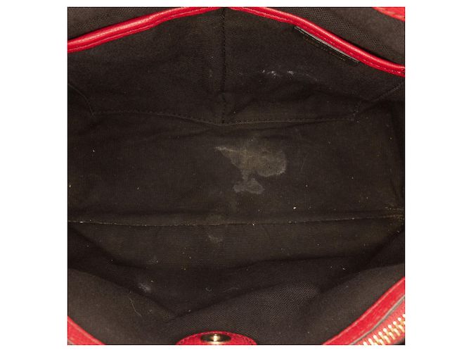 Borsa Satchel Banner Burberry Medium in pelle e House Check rossa Rosso - vista 4