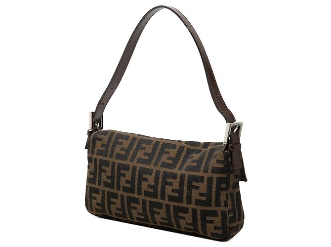 Borsa a spalla Baguette Fendi Zucca Canvas Marrone - vista 2