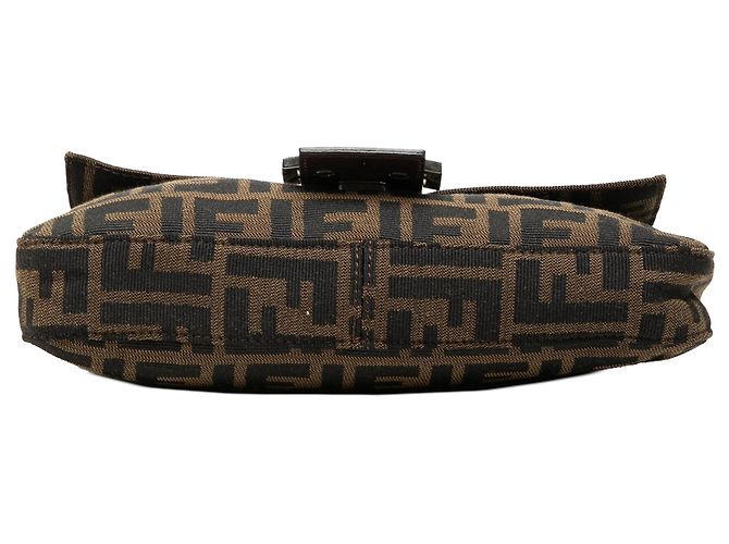 Borsa a spalla Baguette Fendi Zucca Canvas Marrone - vista 3