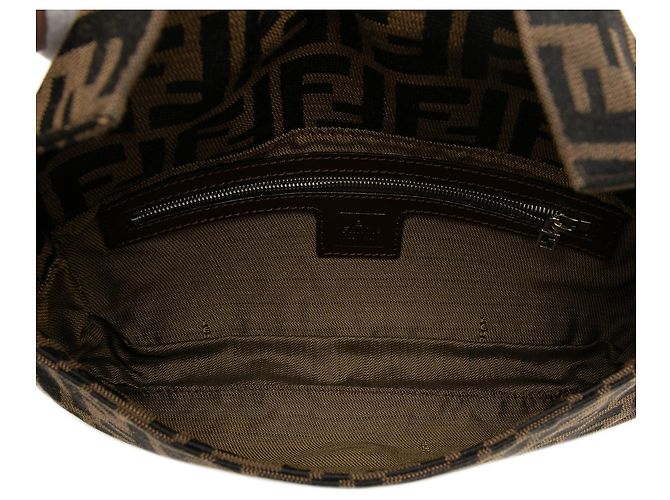 Borsa a spalla Baguette Fendi Zucca Canvas Marrone - vista 4