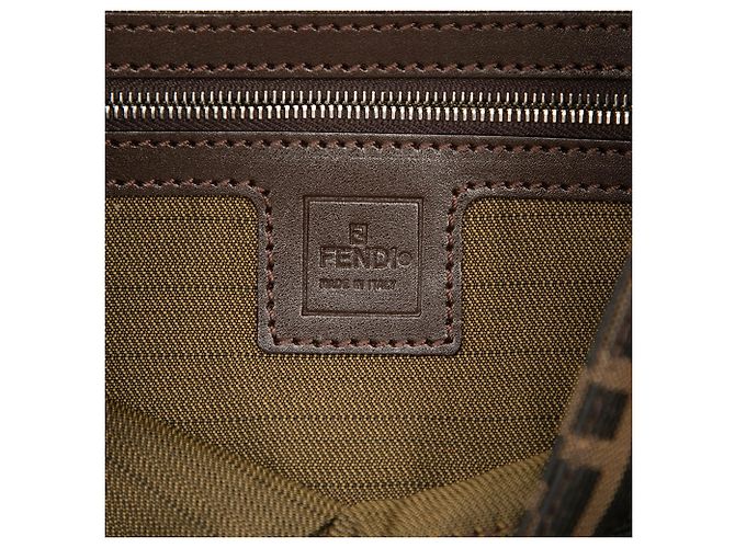 Borsa a spalla Baguette Fendi Zucca Canvas Marrone - vista 5