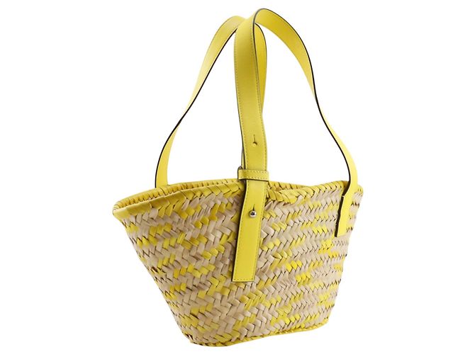 Borsa Tote Anagram Small in Raphia Beige LOEWE - vista 3