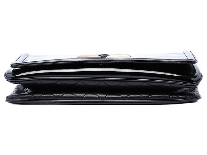 Borsa a tracolla Chanel CC Patent Lipstick Ligne Flap Nera Nero - vista 3