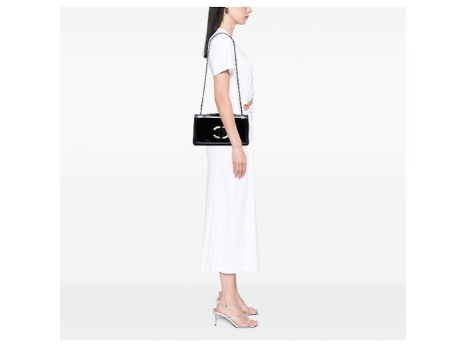 Borsa a tracolla Chanel CC Patent Lipstick Ligne Flap Nera Nero - vista 6