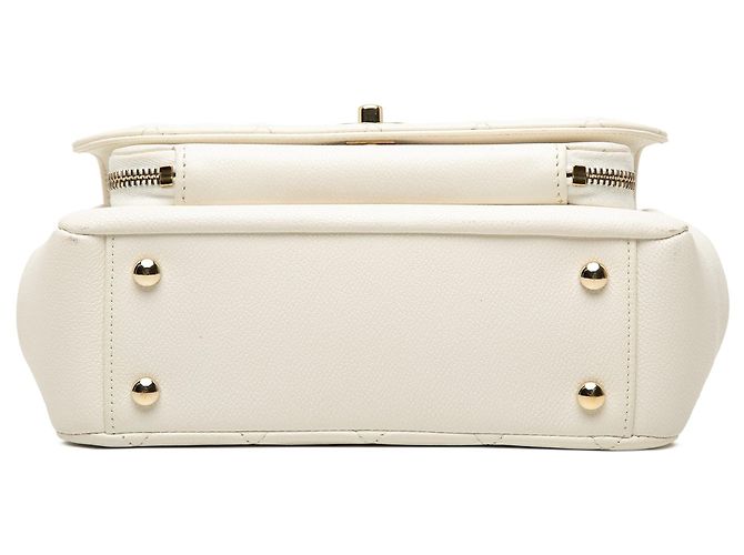 Borsa Chanel Medium Quilted Caviar Business Affinity Top Handle Flap Bianca Bianco - vista 3