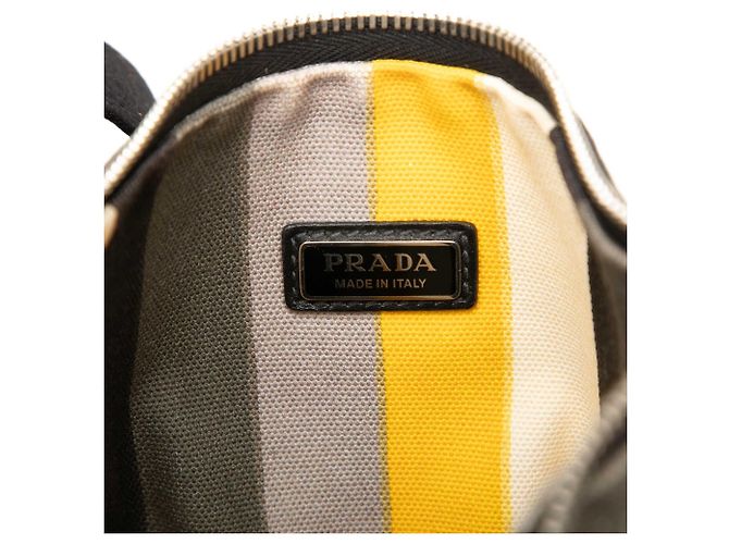 Bolsa tiracolo Prada Canvas Canapa Baiadera amarela com logo triangular Amarelo - vista 5