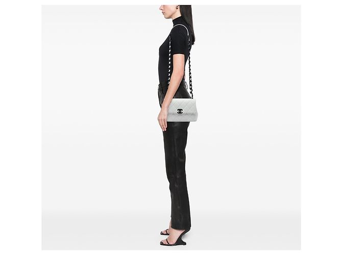 Borsa a tracolla Chanel Medium Quilted Caviar My Everything Flap bianca Bianco - vista 5