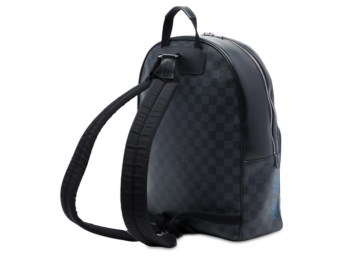Zaino Louis Vuitton Limited Edition Damier Graphite Rope Josh Nero - vista 2