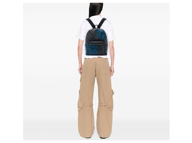 Zaino Louis Vuitton Limited Edition Damier Graphite Rope Josh Nero - vista 6