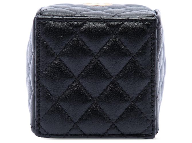 Borsa bucket Mini Quilted Calfskin con coulisse Chanel Nera Nero - vista 3