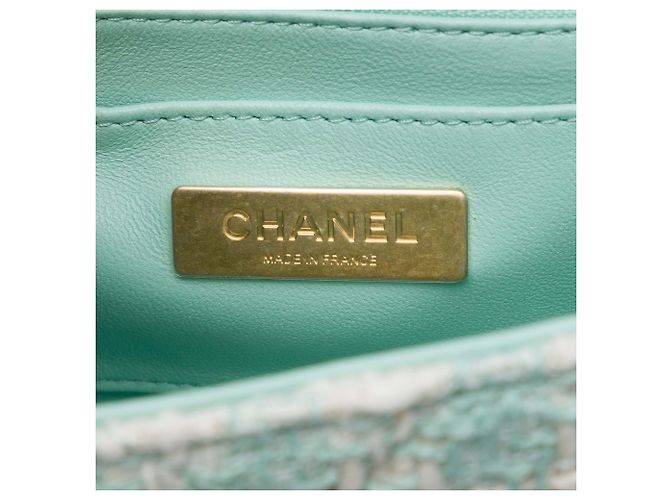 Borsa Chanel Mini Tweed Crush con manico e tracolla, Verde - vista 5