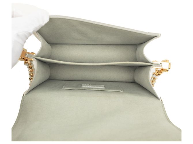 Borsa Louis Vuitton Epi Mini Dauphine Satchel Bianca Bianco - vista 4