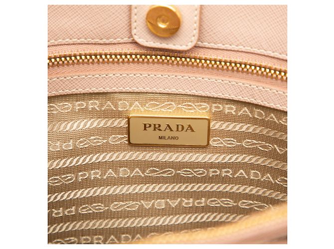 Borsa Prada Medium Saffiano Lux Galleria Beige - vista 5