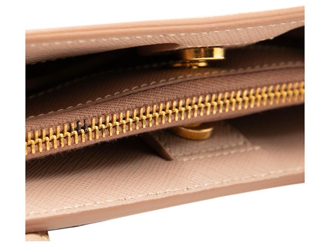 Borsa Prada Medium Saffiano Lux Galleria Beige - vista 6