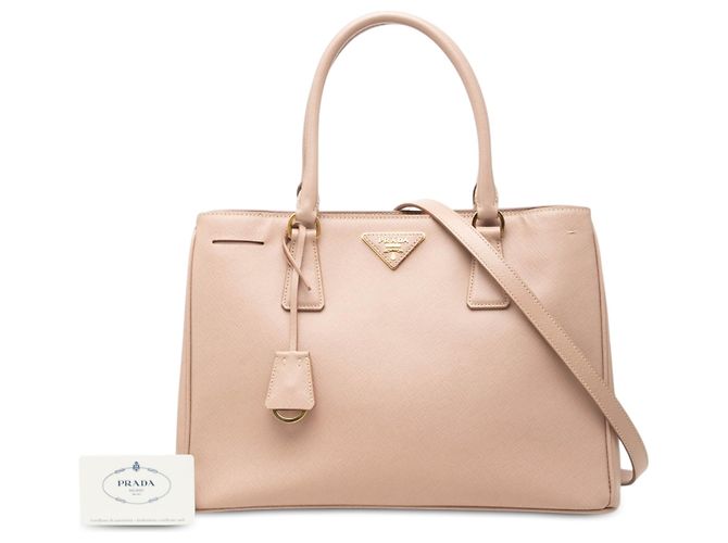 Borsa Prada Medium Saffiano Lux Galleria Beige - vista 8