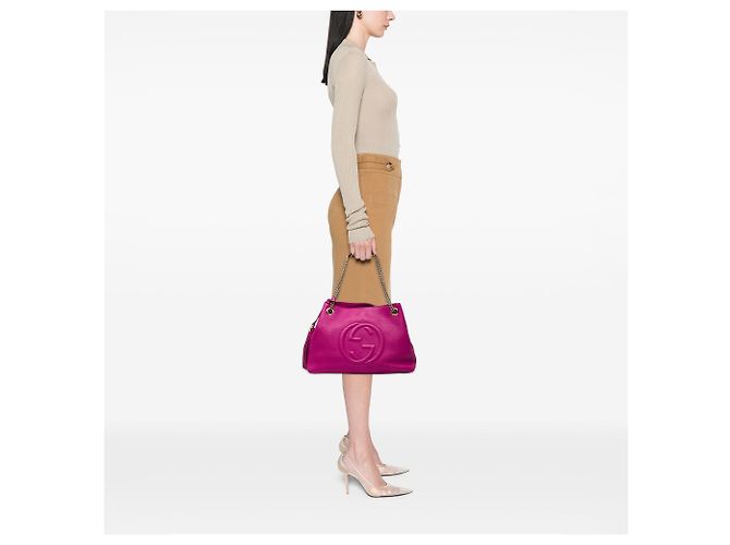 Borsa Tote Soho Chain Gucci Medium in pelle di vitello viola Porpora - vista 6