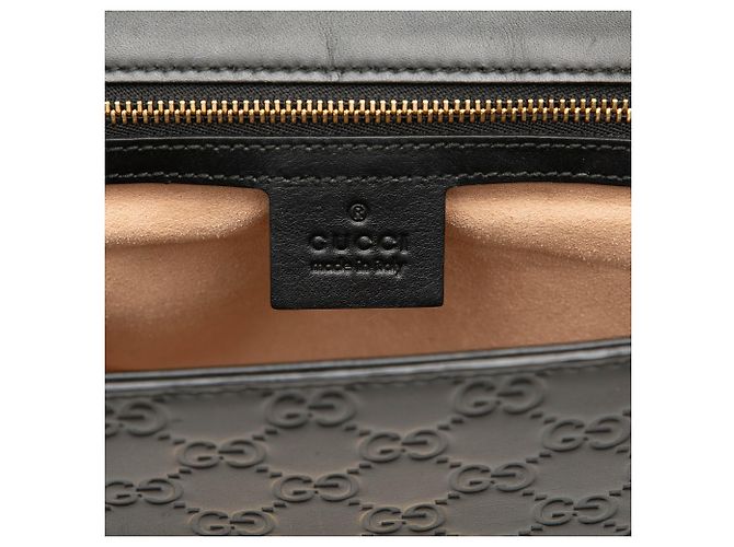 Padlock Borsa a tracolla Gucci Medium Guccissima con lucchetto, Nera Nero - vista 5