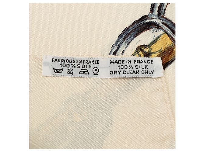 White Hermès A Propos De Bottes Silk Scarf 90 Scarves - view 2