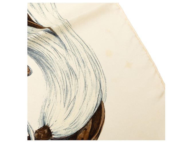White Hermès A Propos De Bottes Silk Scarf 90 Scarves - view 6