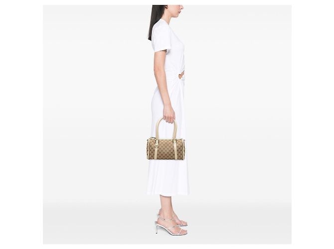 Borsa Boston Gucci GG Canvas Abbey D Ring Beige - vista 6