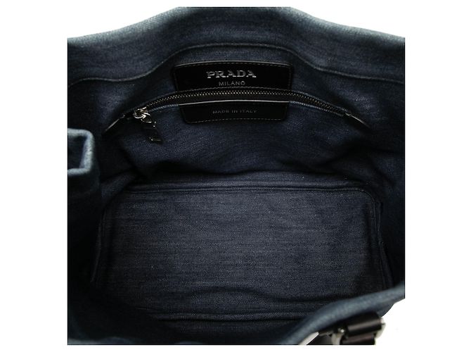 Blauer Prada Logo Denim Tote - Ansicht 4