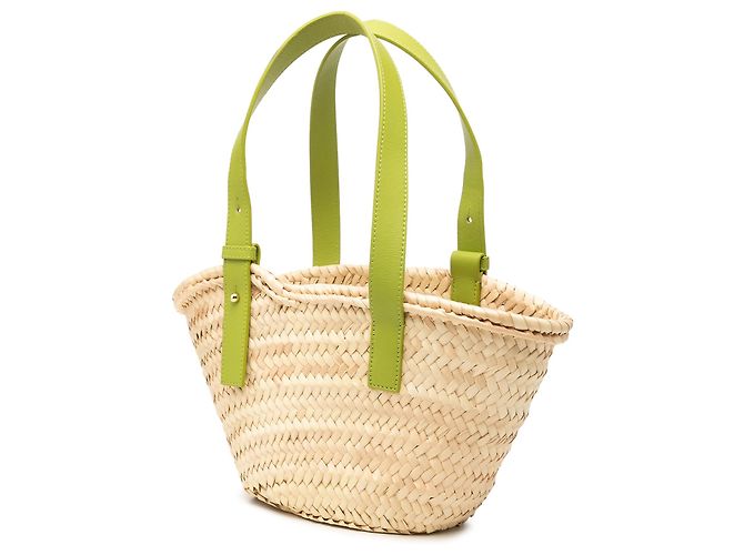 Borsa Cesto Anagram Small in Raphia Beige LOEWE - vista 2