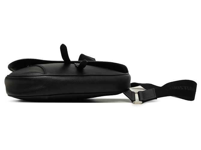Borsa Saddle Dior in pelle di vitello martellata nera Nero - vista 3