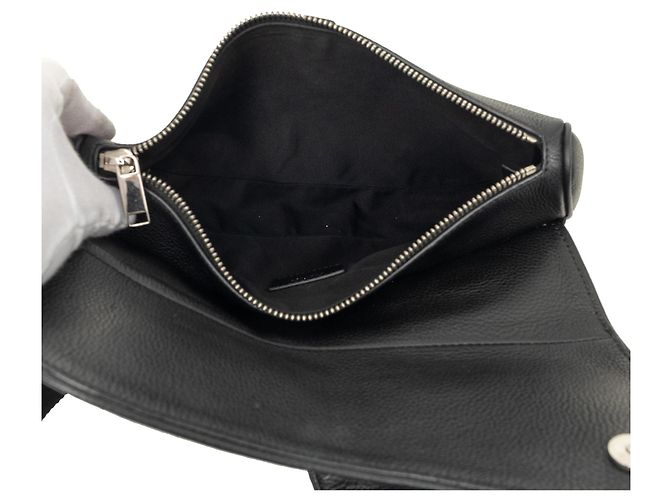 Borsa Saddle Dior in pelle di vitello martellata nera Nero - vista 4