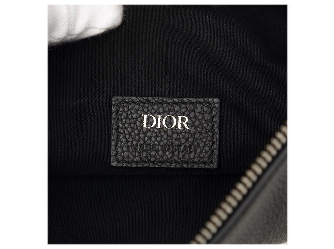 Borsa Saddle Dior in pelle di vitello martellata nera Nero - vista 5