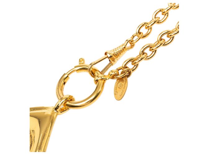 Collana con pendente Chanel CC placcata oro a forma di diamante D'oro - vista 4