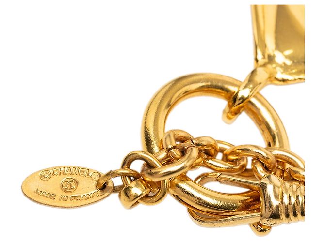 Collana con pendente Chanel CC placcata oro a forma di diamante D'oro - vista 5