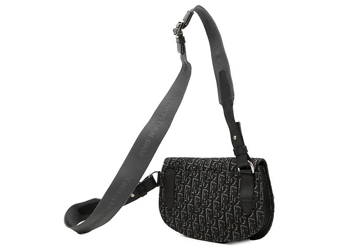 Borsa a tracolla Saddle in tela Dior Oblique nera Nero - vista 2