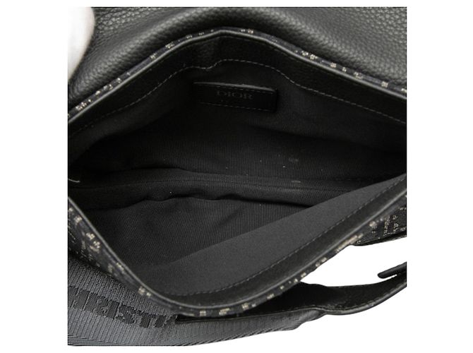 Borsa a tracolla Saddle in tela Dior Oblique nera Nero - vista 4
