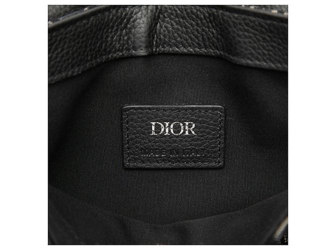 Borsa a tracolla Saddle in tela Dior Oblique nera Nero - vista 5