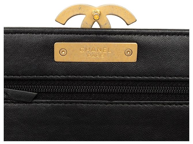 Borsa a tracolla Chanel CC Chic Wallet on Chain in pelle d'agnello matelassé nera Nero - vista 5