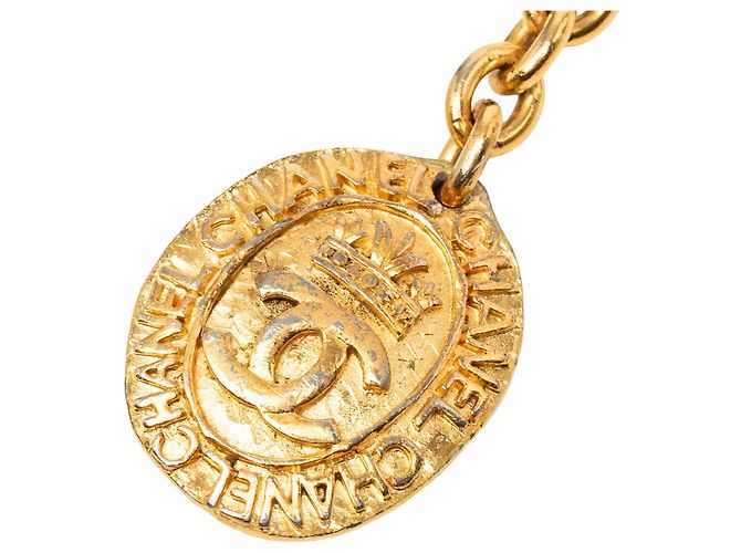 Chanel CC vergoldeter Medaillon-Kettengürtel Golden - Ansicht 2