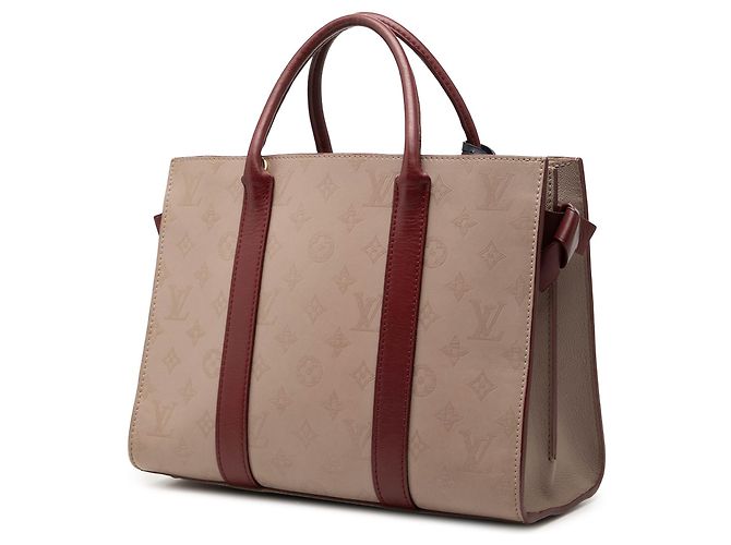 Borsa Satchel Louis Vuitton Monogram Cuir Plume Very Tote MM Marrone - vista 2