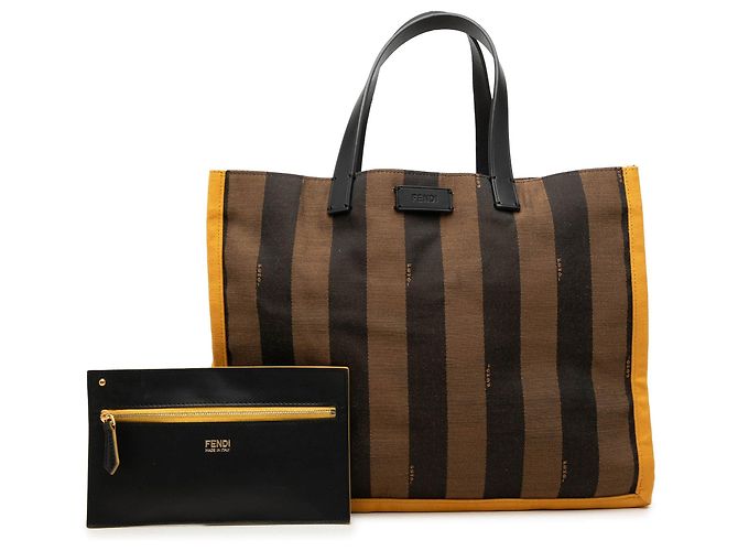 Sacola Fendi Pequin Canvas marrom - vista 7
