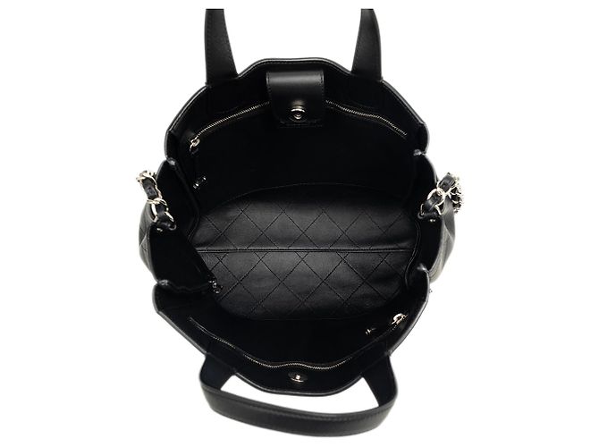 Borsa Tote Satchel Lady Coco Shopping Chanel Medium in vitello trapuntato nero - vista 4