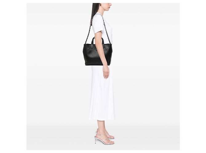Borsa Tote Satchel Lady Coco Shopping Chanel Medium in vitello trapuntato nero - vista 6