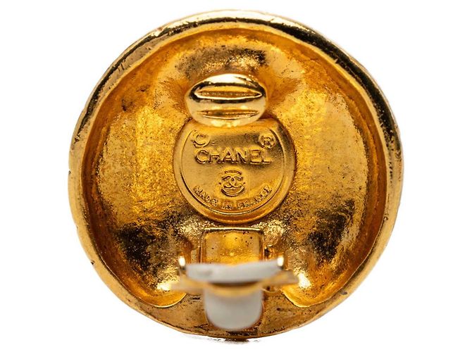 Orecchini a clip Chanel placcati in oro con logo inciso D'oro - vista 4